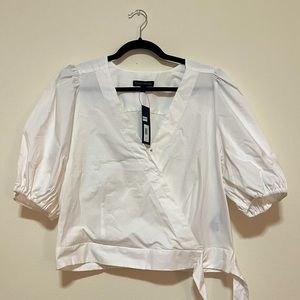 NWT faux wrap cropped top